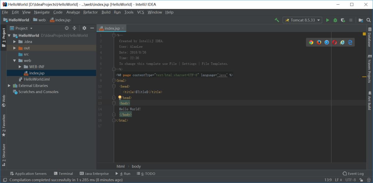使用IDEA創建Java Web項目并部署訪問的圖文教程