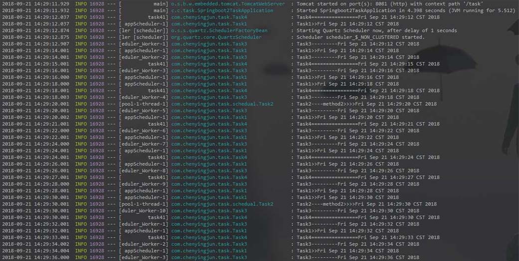 SpringBoot2 task scheduler 定時任務調度器四種方式