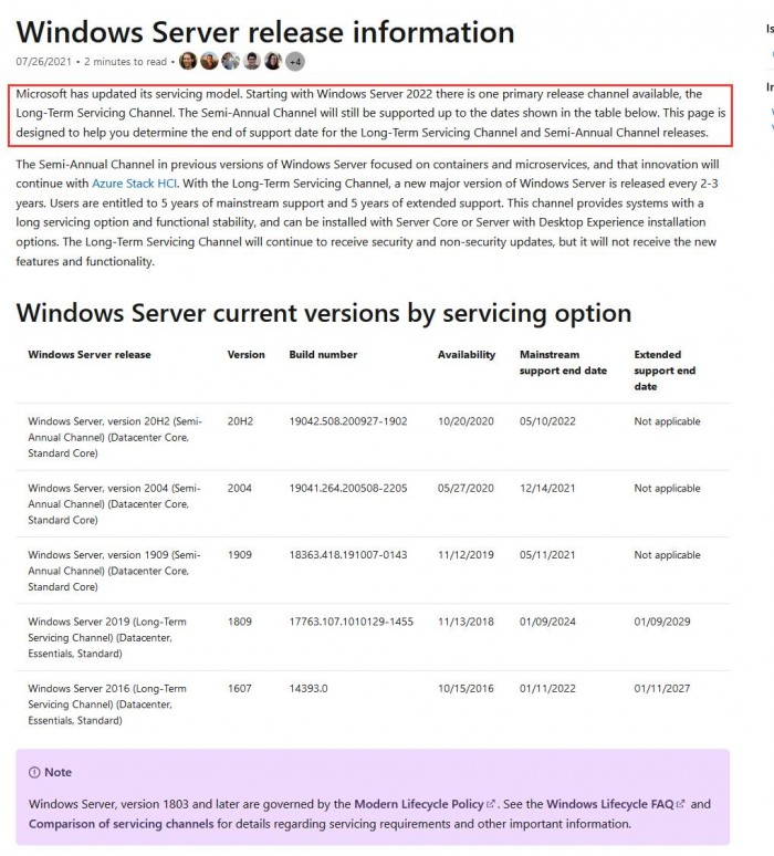 再無Semi-Annual頻道：自Windows Server 2022開始只有LTSC版本