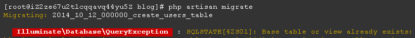 解決Laravel5.x的php artisan migrate數據庫遷移創建操作報錯SQLSTATE[42000]