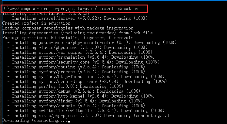 Laravel的下載以及使用composer來安裝debugbar擴展包圖文教程