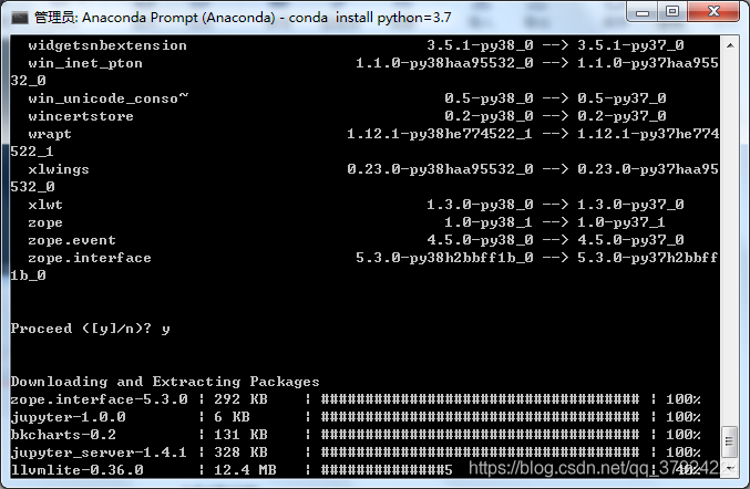 anaconda python3.8安裝后降級