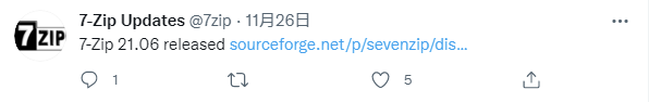 Windows 10/11 經典之作 7-Zip 21.06 上線,時隔 33 個月再次發布正式版本 Windows 10/11 經典之作 7-Zip 21.06 上線,時隔 33 個月再次發布正式版本