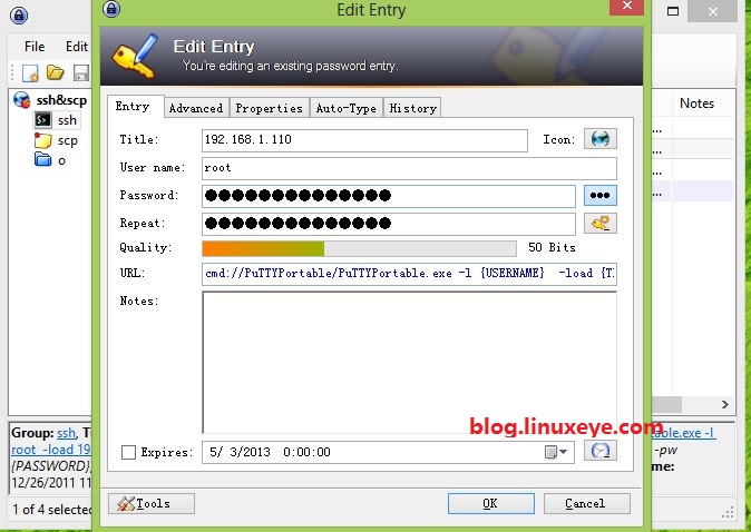 Keepass+PuTTYPortable+Winscp一鍵登錄實(shí)例詳解
