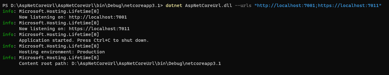 ASP.NET Core設置URLs的五種方法