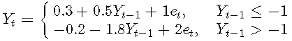R語(yǔ)言時(shí)間序列TAR閾值自回歸模型示例詳解