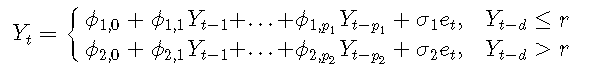 R語(yǔ)言時(shí)間序列TAR閾值自回歸模型示例詳解