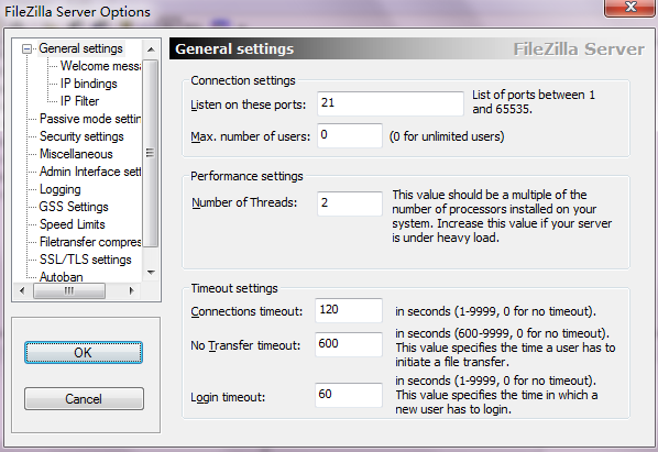 ftp服務器FileZilla Server詳細配置教程