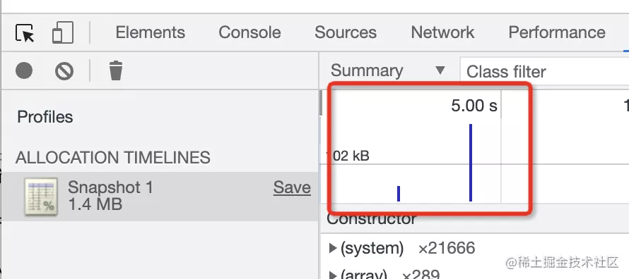 通過(guò) Chrome Devtools 的 Memory 工具證明 string 的內(nèi)存分配方式