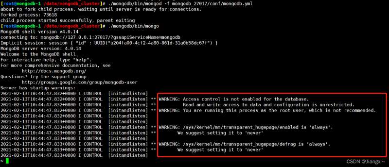 MongoDB數據庫安裝部署及警告優化