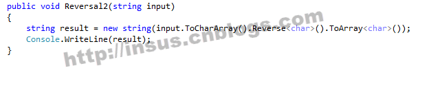 C#實現(xiàn)將一個字符串進(jìn)行翻轉(zhuǎn)顯示的6種方法
