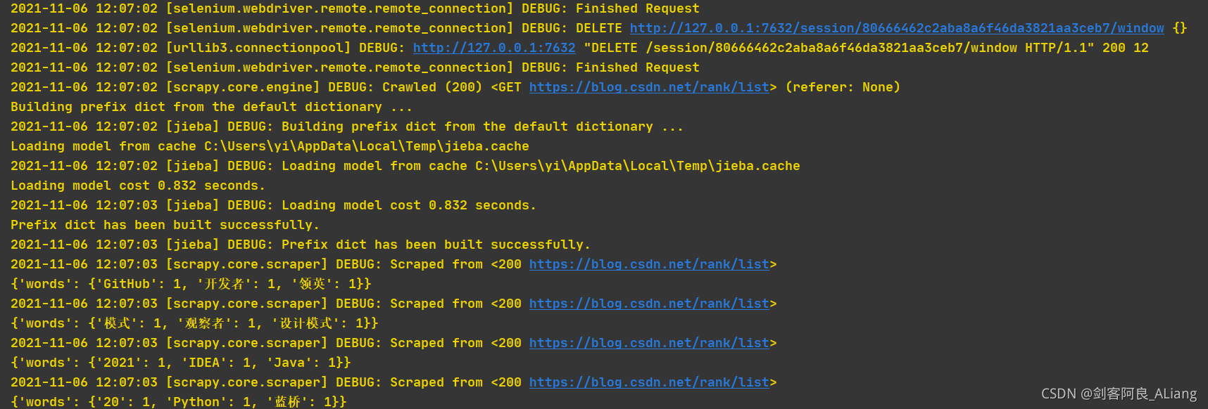 Python 詳解通過Scrapy框架實現(xiàn)爬取CSDN全站熱榜標(biāo)題熱詞流程