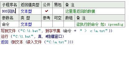 易語言DOS回執(zhí)命令實例分析