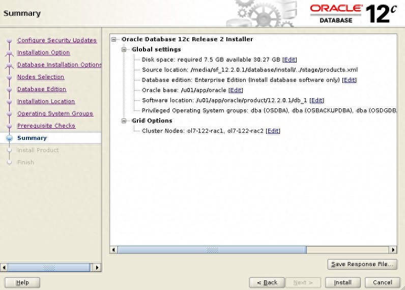 Oracle 12c Release 2 RAC 安裝 Oracle Linux 7